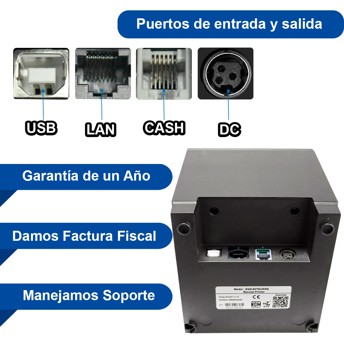 Impresora Recibos 80mm Usb Red Ethernet Miniprinter Tickets Negro - Image 5